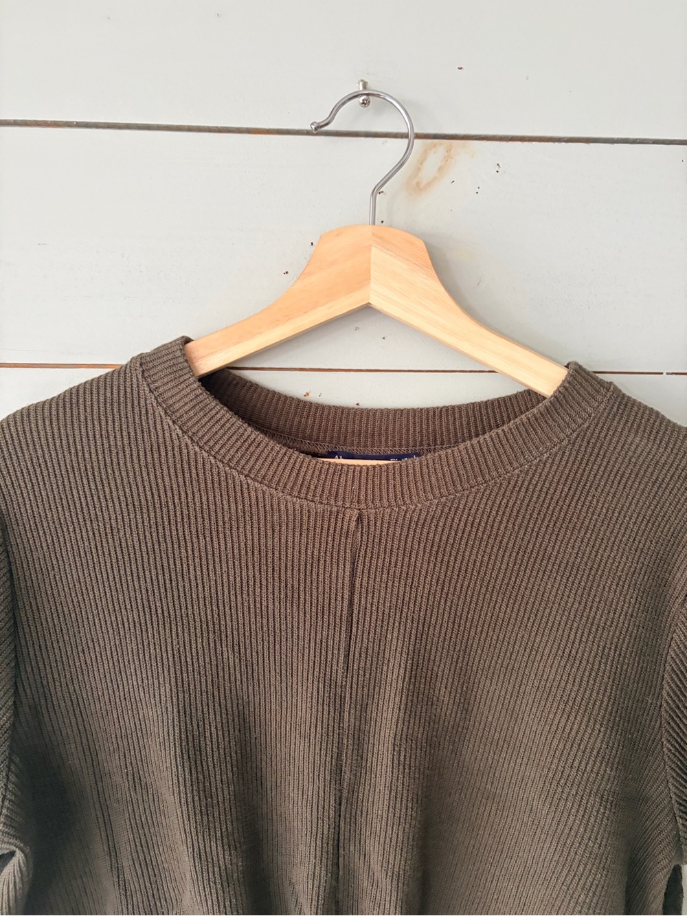 Abercrombie & Fitch Brown Ribbed Tie Front Crop Top Size XL - Picture 2 of 4